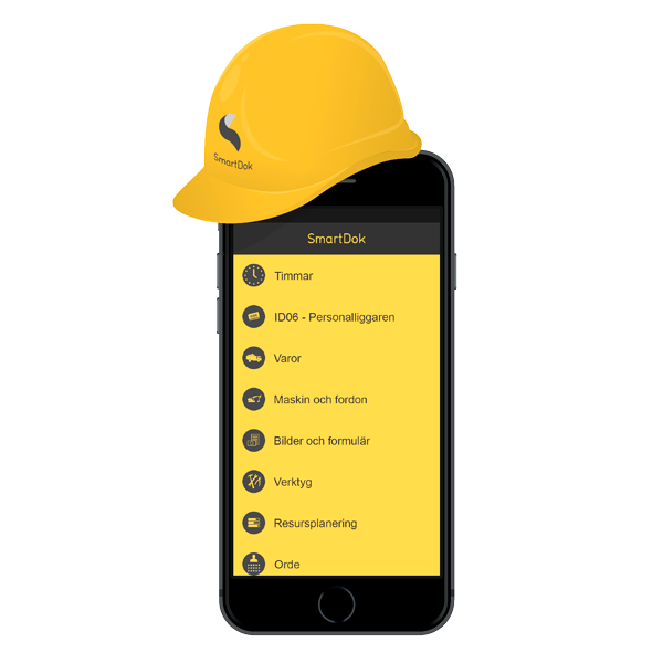 smartdokphonehelmetpngswe SmartDok mobil med bygghjälm