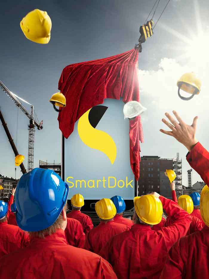 Priser Mobile SmartDok logo presenterades på byggarbetsplatsen